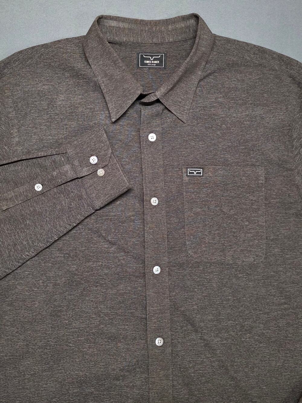 Kimes Ranch Western Shirt Mens 2X Coolmax Performance Stretch Wicking Gray